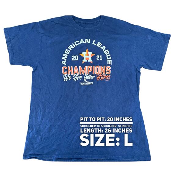 Vintage Tees - MLB 2021 World Series Houston Astros Graphic Tee*SZ L - Picture 2 of 3